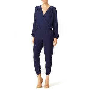 Parker NY Silk October Jumpsuit in Navy Blue